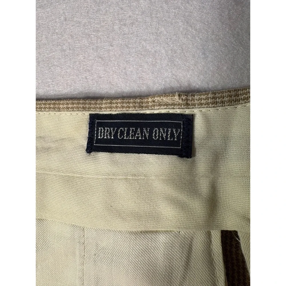 Polo Ralph Lauren Mens Houndstooth Pleated Shorts Tan Side Cinch Made in USA